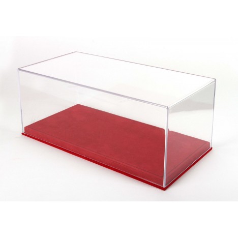 Plexiglasvitrine mit rotem Alcantarasockel 1/18 BBR BBR Models - 1