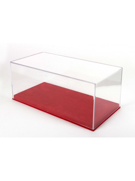 Vitrine plexiglas avec socle en alcantara rouge 1/18 BBR BBR Models - 1