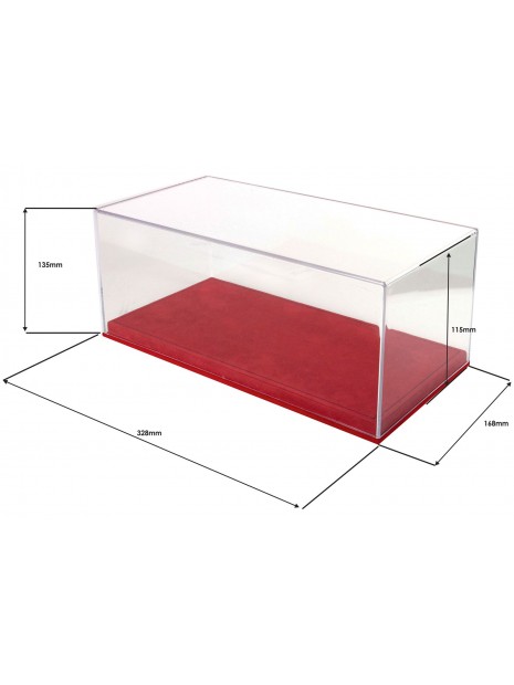 Vetrina in plexiglas con base in alcantara rossa 1/18 BBR BBR Models - 4