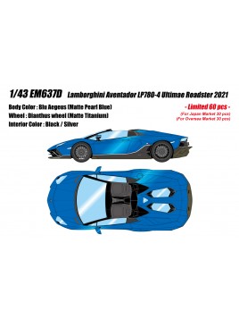 Lamborghini Aventador LP780-4 Ultimae Roadster (Blu Aegeus) 1/43 Make Up Eidolon Make Up - 1