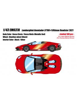 Lamborghini Aventador LP780-4 Ultimae Roadster (Rosso Efesto) 1/43 Make Up Eidolon Make Up - 1