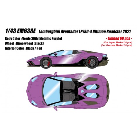 Lamborghini Aventador Ultimae Roadster (Viola 30th) 1/43 Make Up Eidolon Make Up - 1