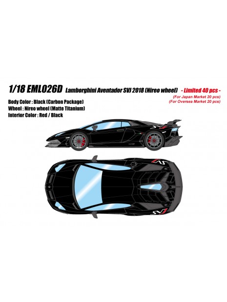 Lamborghini Aventador SVJ (Black) 1/18 Make-Up Eidolon Make Up - 1