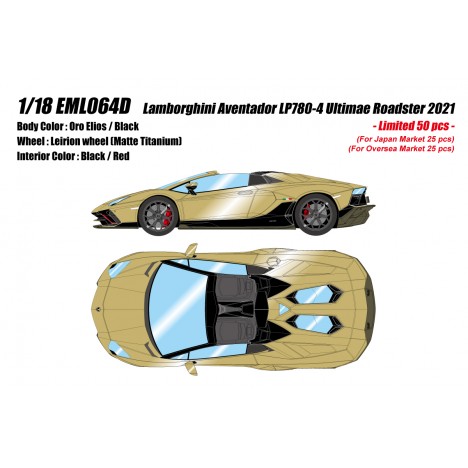 Lamborghini Aventador LP780-4 Ultimae Roadster (Oro Elios) 1/18 Make-Up  Eidolon EML064D