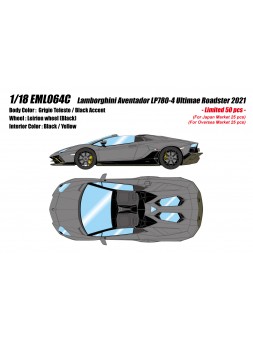 Lamborghini Aventador LP780-4 Ultimae Roadster (Grigio telesto) 1/18 Make-Up Eidolon Make Up - 1