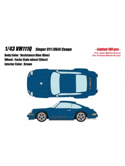 Porsche Singer 911 (964) Coupe (Blue) 1/43 Make-Up Vision Make Up - 1