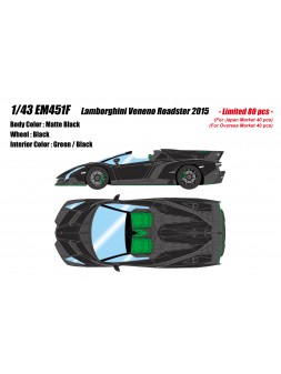 Lamborghini Veneno Roadster (Matt black) 1/43 Make Up Eidolon Make Up - 1