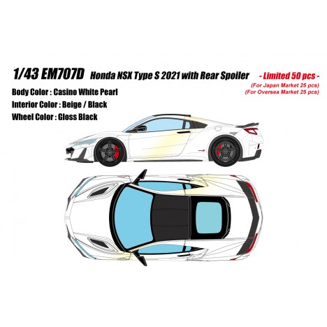 Honda NSX Type S 2021 (White) 1/43 Make Up Eidolon Make Up - 1