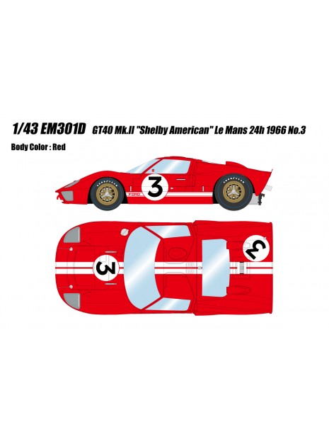 Ford GT40 Mk.II "Shelby American" Le Mans 24h 1966 No.3 1/43 Make Up Eidolon Make Up - 10