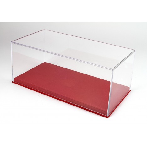 Plexiglasvitrine mit rotem Alcantarasockel 1/18 BBR BBR Models - 1