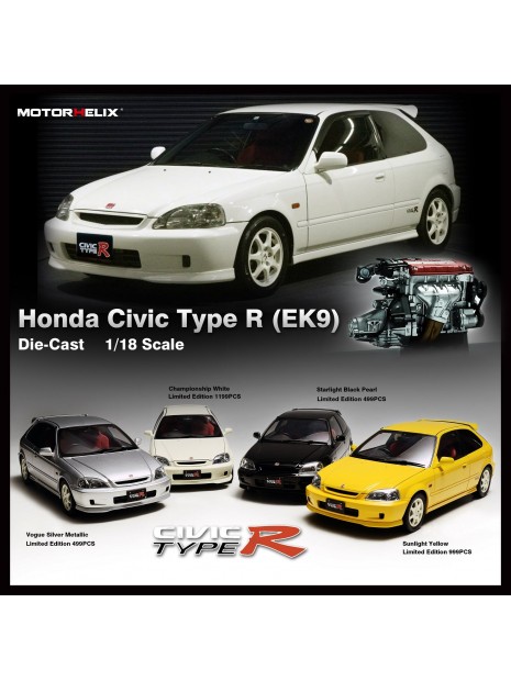 1/18 Honda CIVIC (EK9) Type R White