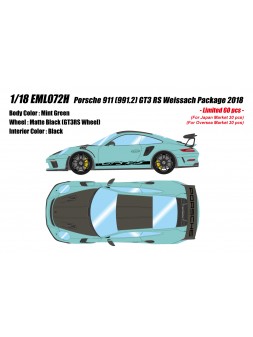 Porsche 911 (991.2) GT3 RS Weissach Package (Vert Menthe) 1/18 Make-Up Eidolon Make Up - 1
