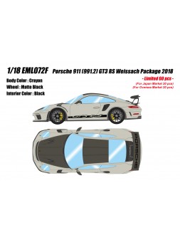 Porsche 911 (991.2) GT3 RS Weissach Package (Crayon) 1/18 Make-Up Eidolon Make Up - 1