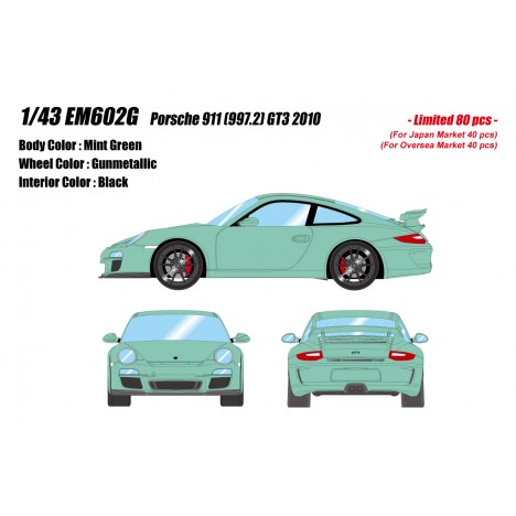 Porsche 911 (997.2) GT3 (Mint Green) 1/43 Make-Up Eidolon Make Up - 1