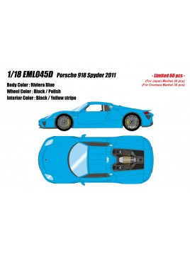 Porsche 918 Spyder (Riviera Blue) 1/18 Make-Up Eidolon Make Up - 1