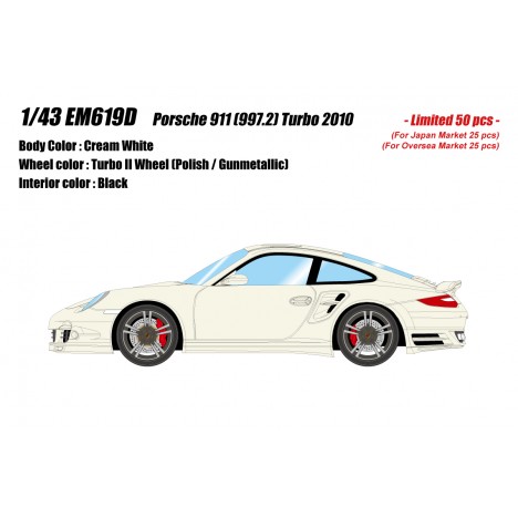 Porsche 911 (997.2) Turbo 2010 (Cream White) 1/43 Make-Up Eidolon Make Up - 1