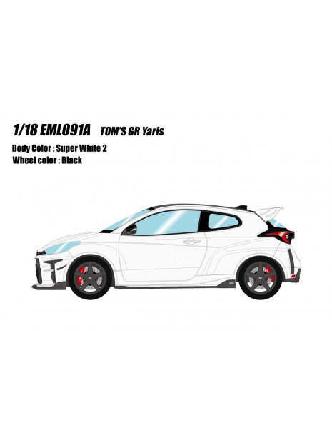 Toyota GR Yaris TOM'S (Super White) 1/18 Make Up Eidolon Make Up - 11