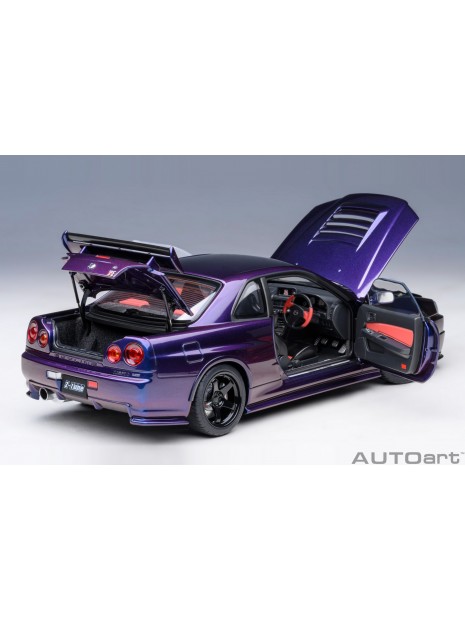 Nissan Skyline GT-R (R34) Z-tune (Middernachtpaars) 1/18 AUTOart AUTOart - 12