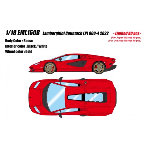 Lamborghini Countach LPI 800-4 2022 (Rosso) 1/18 Make Up Eidolon Make Up - 1