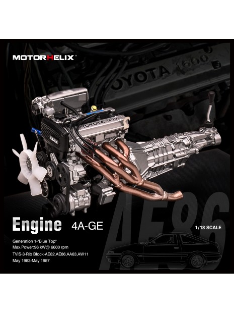 Moteur Toyota 4AGE 1/18 Motorhelix Motorhelix - 2