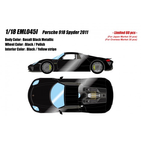 Porsche 918 Spyder 2011 (Basalt Black Metallic) 1/18 Make Up Eidolon Make Up - 1