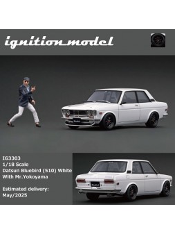 Datsun Bluebird (510) With Mr. Yokoyma 1/18 Ignition Model Ignition Model - 1