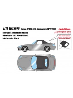 Honda S2000 20th Anniversary (AP2) 2020 (Moon Rock Metallic) 1/18 Make Up EIDOLON Make Up - 1