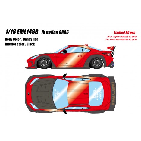 Toyota LB Nation GR86 (Candy Red) 1/18 Make Up Eidolon Make Up - 1