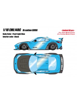 Toyota LB Nation GR86 (Pearl Light Blue) 1/18 Make Up Eidolon Make Up - 1