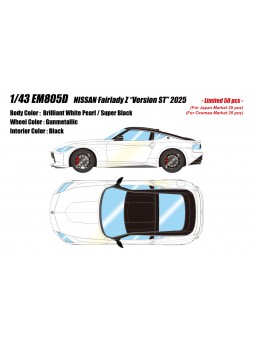 Nissan Fairlady Z (RZ34) Version ST 2025 (Brilliant White Pearl / Super Black) 1/43 Make Up Eidolon Make Up - 1