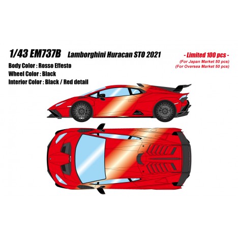 Lamborghini Huracan STO 2021 (Rosso Effesto) 1/43 Make Up Eidolon Make Up - 1