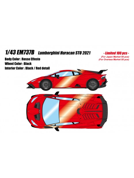 Lamborghini Huracan STO 2021 (Rosso Effesto) 1/43 Make Up Eidolon Make Up - 1
