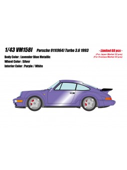 Porsche 911 (964) Turbo 3.6 1993 (Lavender Blue Metallic) 1/43 Make Up Vision Make Up - 1