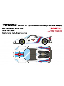Porsche 918 Spyder Weissach Package 2011 (White / Martini Stripe) 1/18 Make Up Eidolon Make Up - 1
