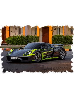 Porsche 918 Spyder Weissach Package 2011 (Meteor Grey Metallic / Acid Green Stripe) 1/43 Make Up Eidolon Make Up - 2