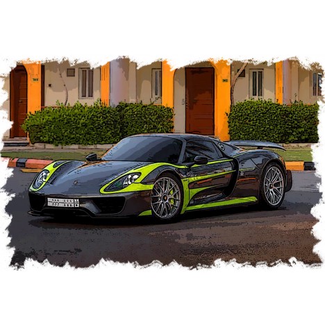 Porsche 918 Spyder Weissach Package 2011 (Meteor Grey Metallic / Acid Green Stripe) 1/43 Make Up Eidolon Make Up - 2