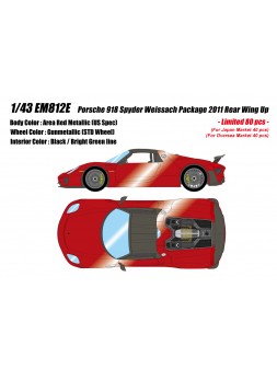 Porsche 918 Spyder Weissach Package 2011 (Arena Red Metallic US Spec) 1/43 Make Up Eidolon Make Up - 1