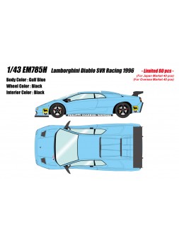 Lamborghini Diablo SVR Racing 1996 (Gulf Blue) 1/43 Make Up Eidolon Make Up - 1