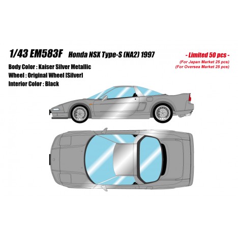 Honda NSX Type-S 1997 (Kaiser Silver Metallic) 1/43 Make Up Eidolon Make Up - 1