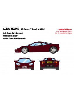 Mclaren F1 Road car 1994 (Dark Burgundy) 1/43 Make Up Eidolon Make Up - 1