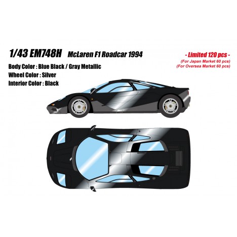 Mclaren F1 Road car 1994 (Jet Black / Gray Metallic) 1/43 Make Up Eidolon Make Up - 1