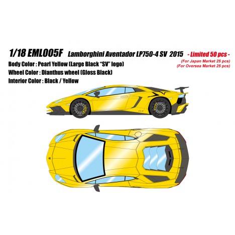 Lamborghini Aventador LP750-4 Superveloce 2015 (Pearl Yellow) 1/18 Make Up Eidolon Make Up - 1