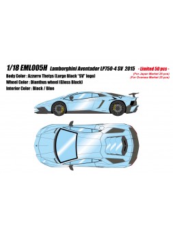 Lamborghini Aventador LP750-4 Superveloce 2015 (Azzurro Thetys) 1/18 Make Up Eidolon Make Up - 1