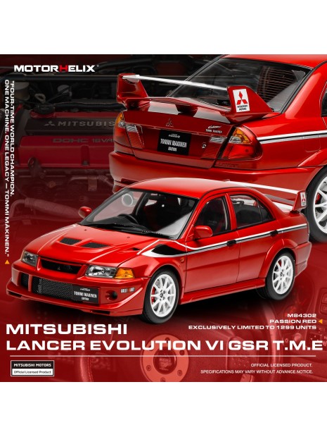 Mitsubishi Lancer Evolution VI 6.5 (Passion Red) 1/18 Motorhelix Motorhelix - 10