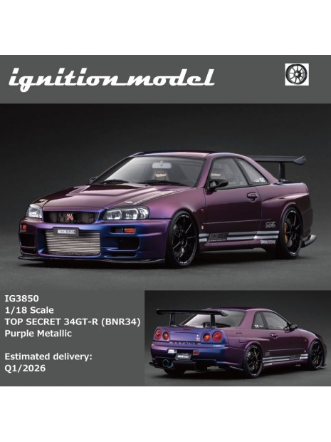 Top Secret 34GT-R BNR34 (Purple Metallic) 1/18 Ignition Model Ignition Model - 3