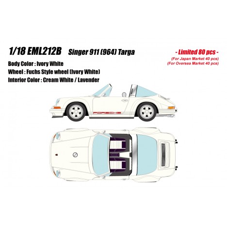 Singer 911 (964) Targa (Ivory White) 1/18 Make Up Eidolon Make Up - 1