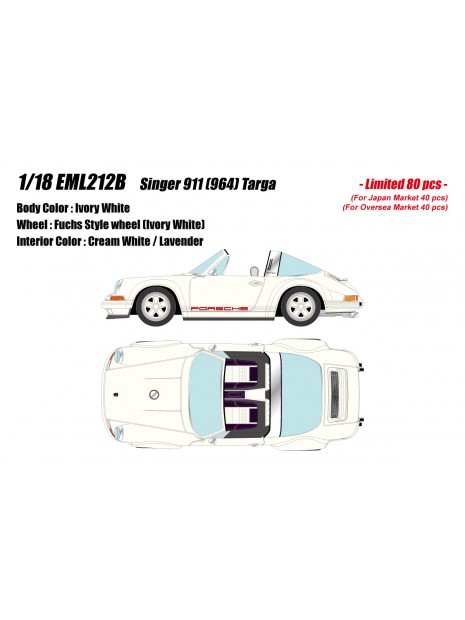 Singer 911 (964) Targa (Ivory White) 1/18 Make Up Eidolon Make Up - 1