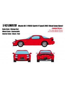 MAZDA RX-7 FD3S Spirit R TypeA 2002 (Vintage Red) 1/43 Make Up Eidolon Make Up - 1