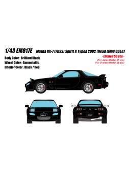 MAZDA RX-7 FD3S Spirit R TypeA 2002 (Brilliant Black) 1/43 Make Up Eidolon Make Up - 1