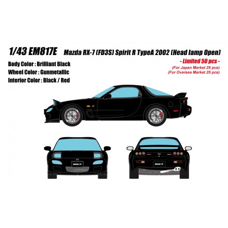 MAZDA RX-7 FD3S Spirit R TypeA 2002 (Brilliant Black) 1/43 Make Up Eidolon Make Up - 1